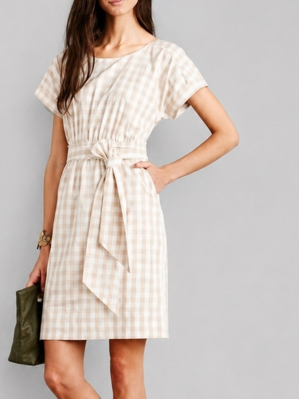 HD in Paris Anthropologie Ribboned Poplin Gingham Dress